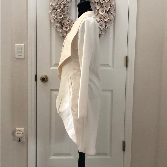 Luxurious Cream draped open front sweater jacket - Picture 6 of 8
